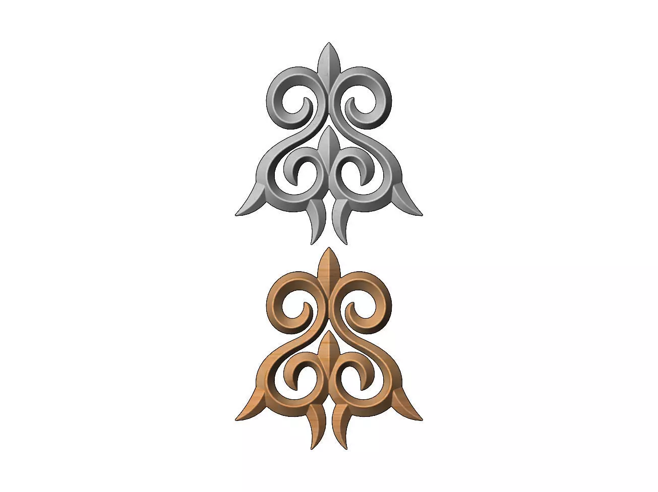 Floral decorative element relief 3D print model_0