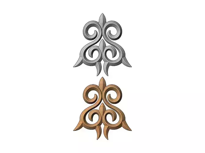 Floral decorative element relief 3D print model