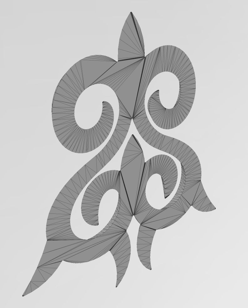 Floral decorative element relief 3D print model_11