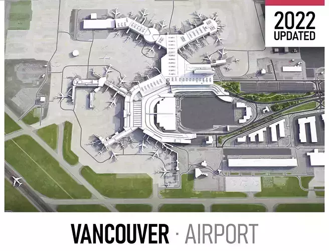 Vancouver Airport Low-poly 3D model