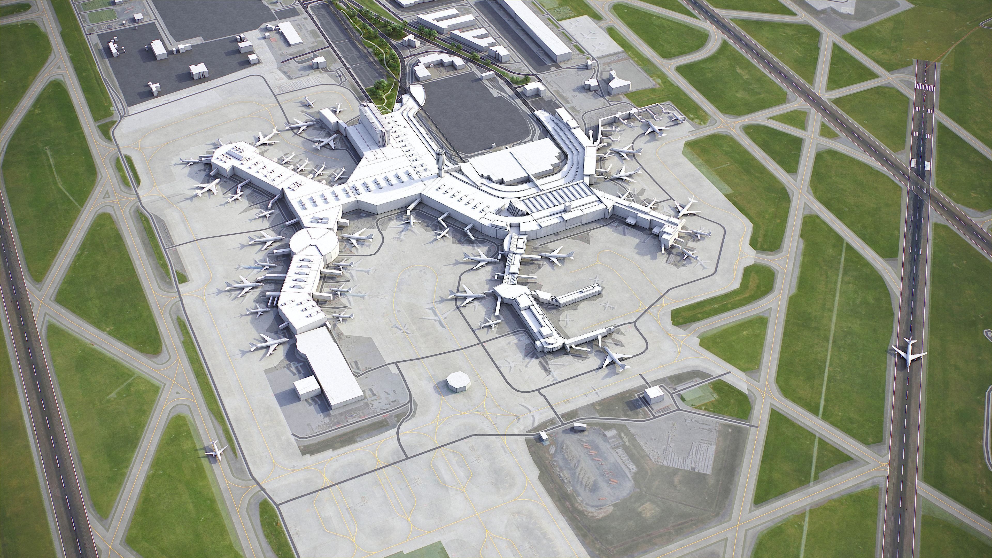 Vancouver Airport Low-poly 3D model_5