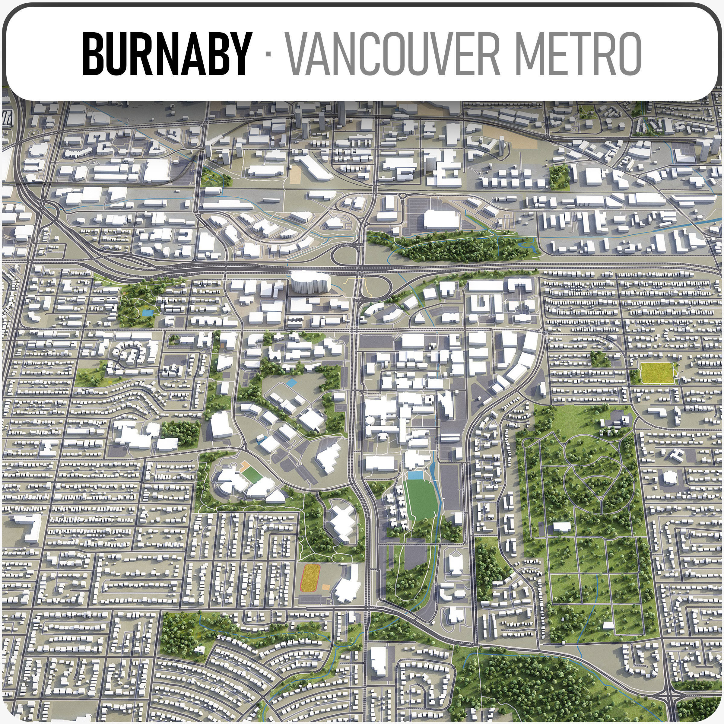 Burnaby Low-poly 3D model_2