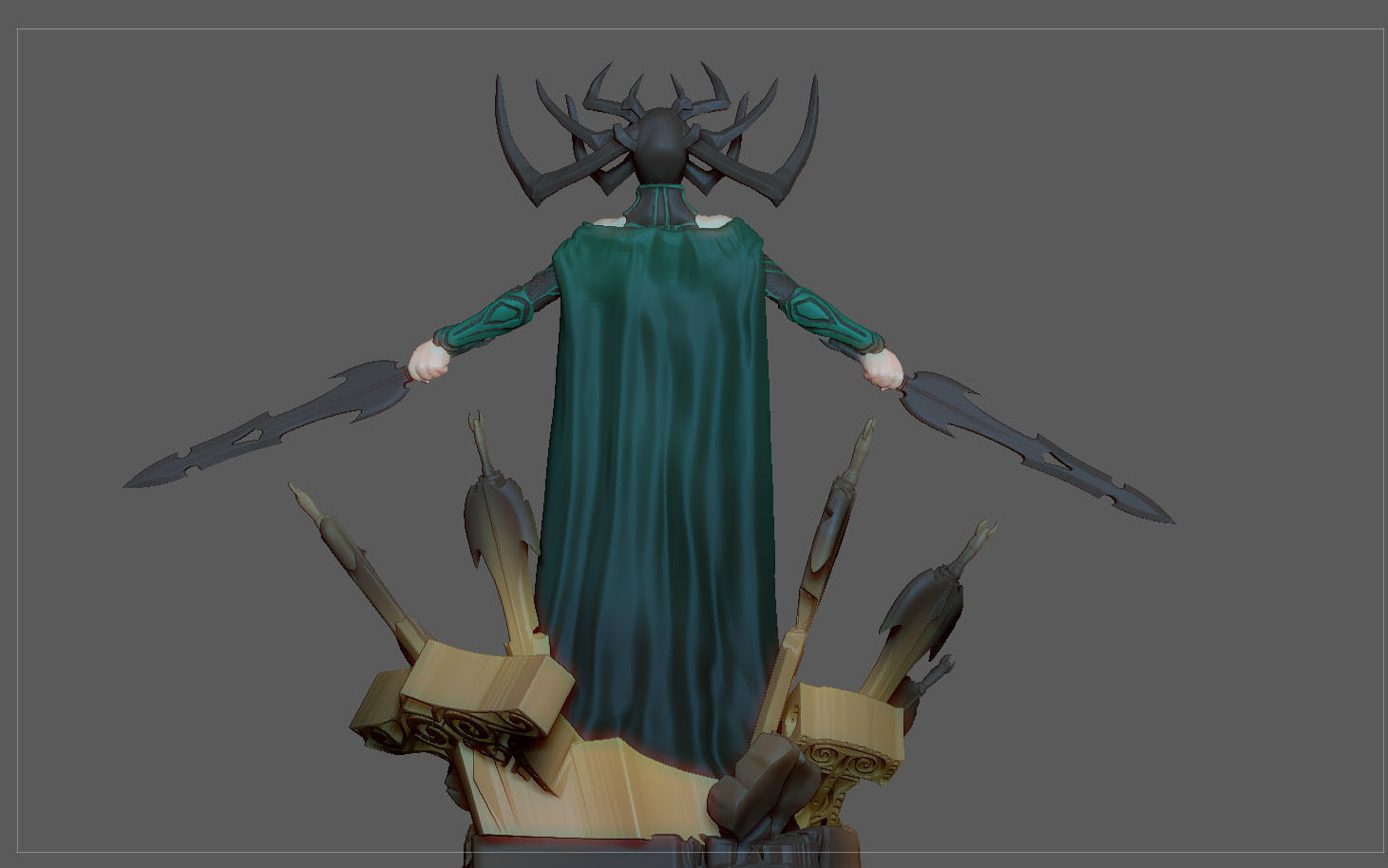 HELA THOR RAGNAROK MCU MARVEL STATUE FIGURINE 3D print model_16