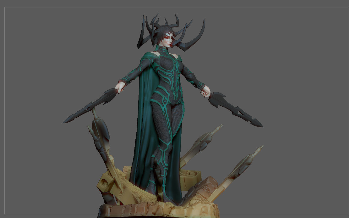 HELA THOR RAGNAROK MCU MARVEL STATUE FIGURINE 3D print model_15
