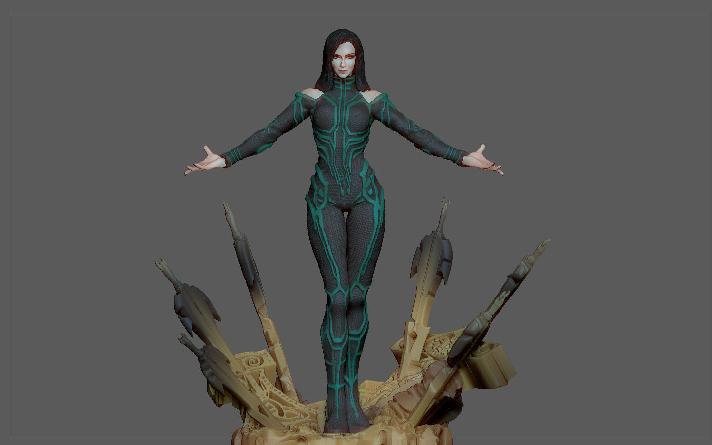 HELA THOR RAGNAROK MCU MARVEL STATUE FIGURINE 3D print model_9