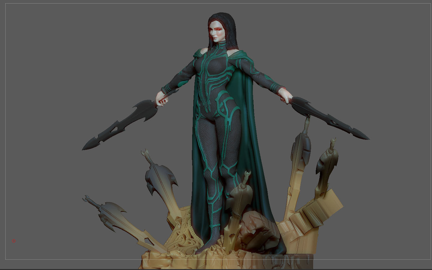 HELA THOR RAGNAROK MCU MARVEL STATUE FIGURINE 3D print model_2