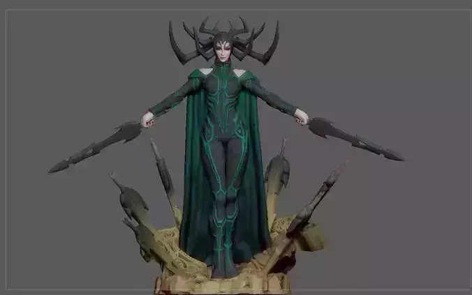 HELA THOR RAGNAROK MCU MARVEL STATUE FIGURINE 3D print model