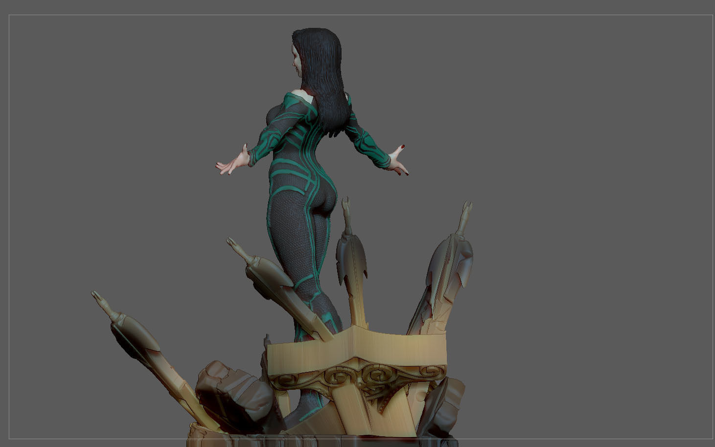 HELA THOR RAGNAROK MCU MARVEL STATUE FIGURINE 3D print model_11