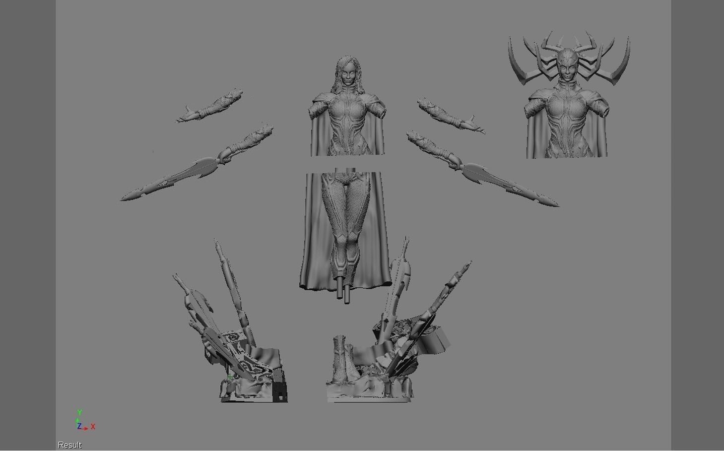 HELA THOR RAGNAROK MCU MARVEL STATUE FIGURINE 3D print model_19