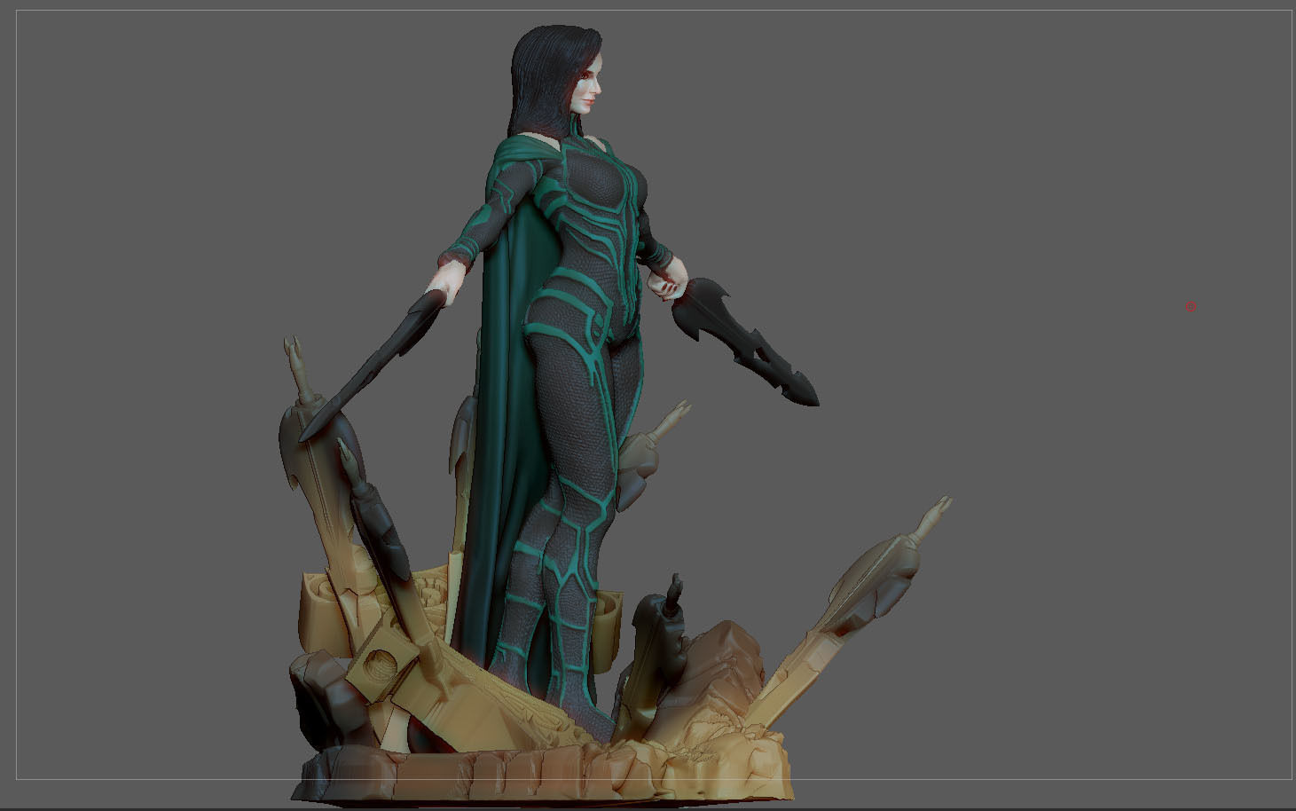 HELA THOR RAGNAROK MCU MARVEL STATUE FIGURINE 3D print model_6