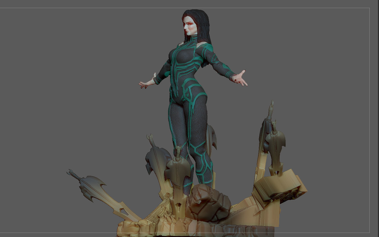 HELA THOR RAGNAROK MCU MARVEL STATUE FIGURINE 3D print model_10