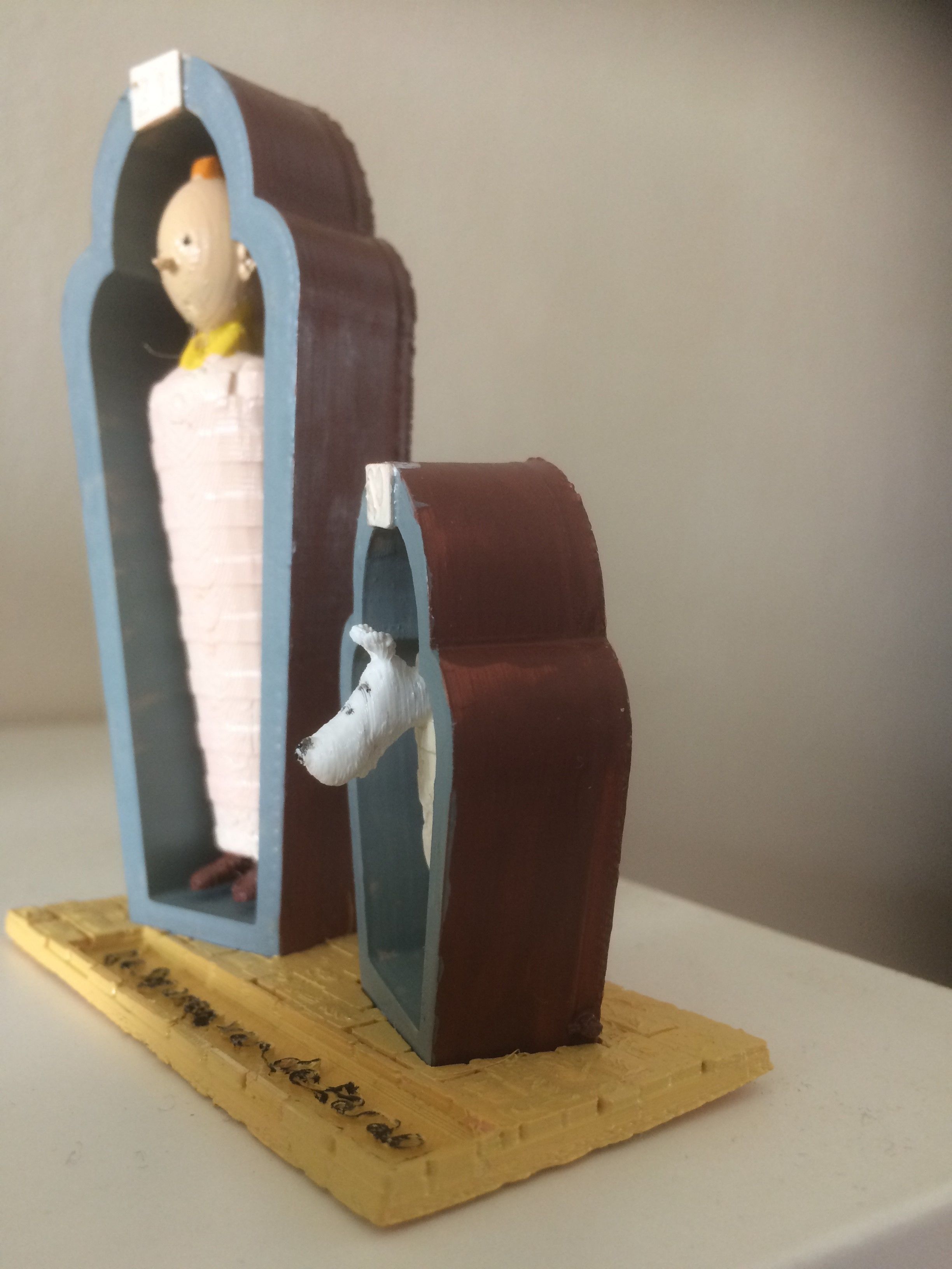 Tintin and Snowy in the sarcophagus 3D print model_1