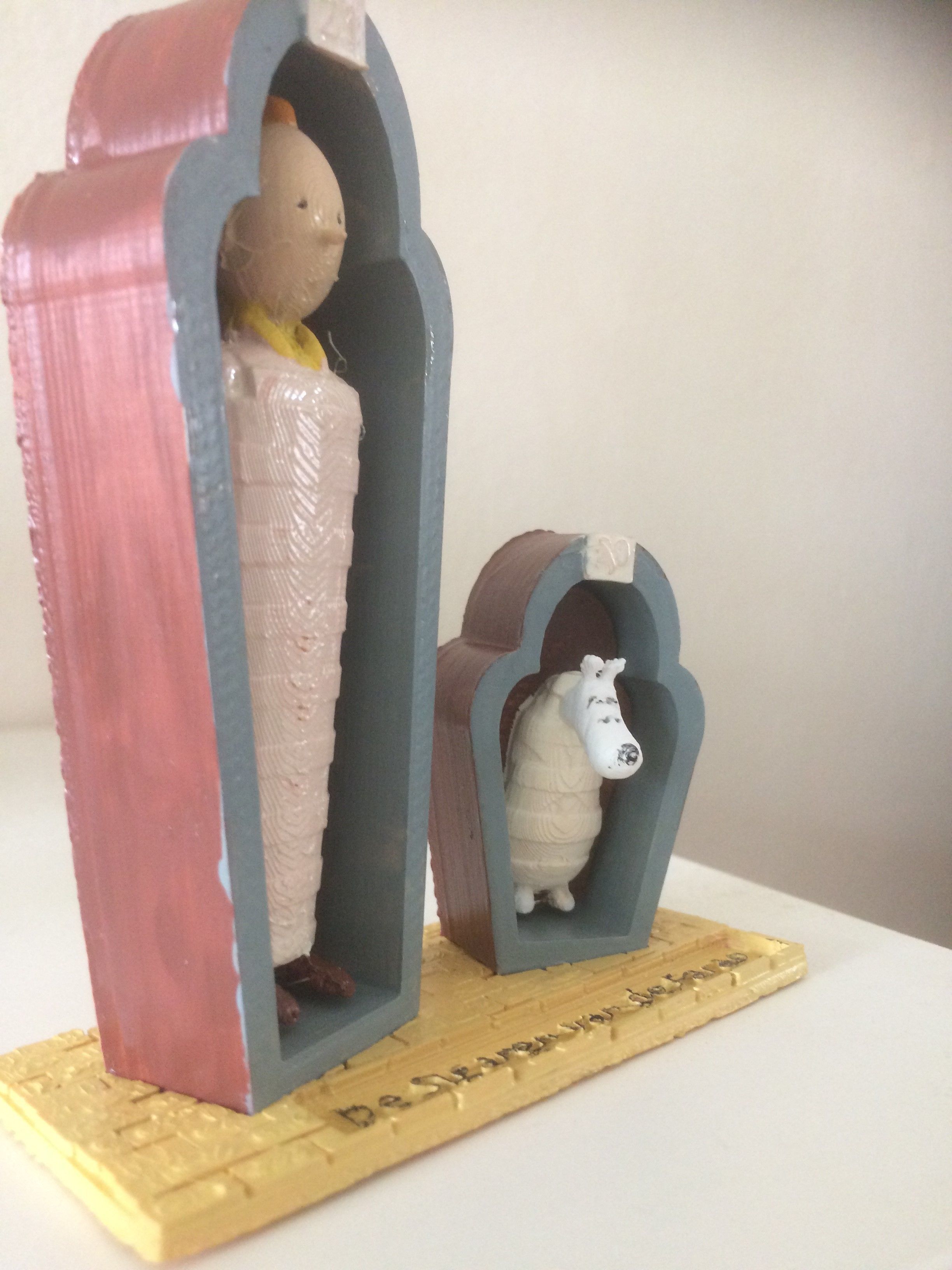 Tintin and Snowy in the sarcophagus 3D print model_2