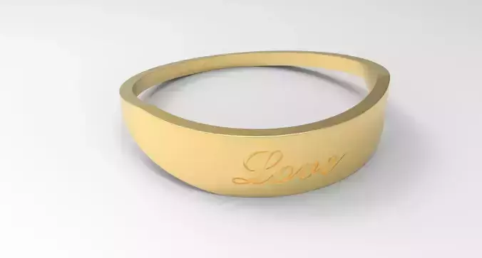 Love Ring Female Gold 3D print model