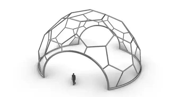 Hexagonal Dome with entry Geodesic Like Pattern