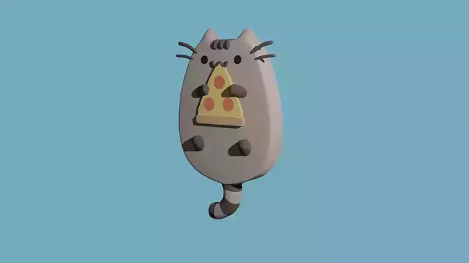 Cat with Pizza