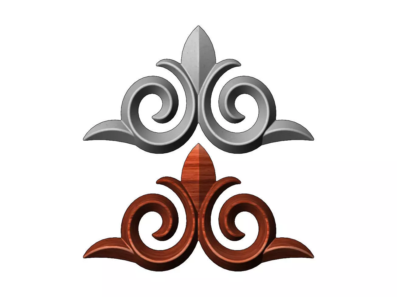 Floral decoration element relief 3D print model