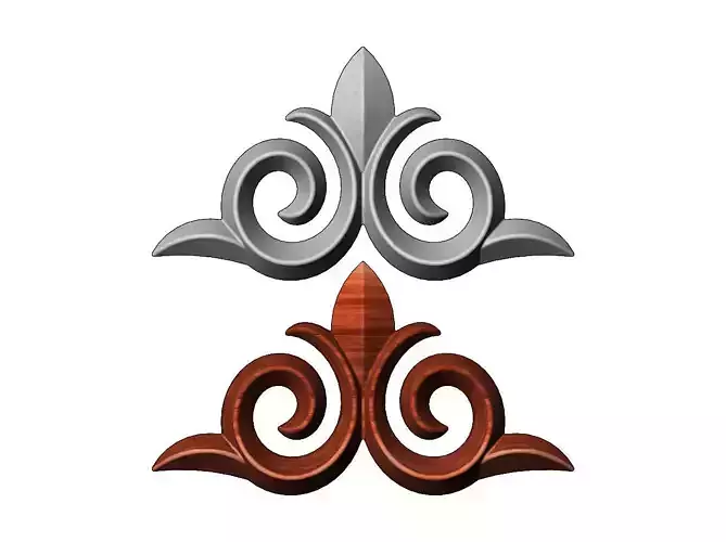 Floral decoration element relief  3D print model