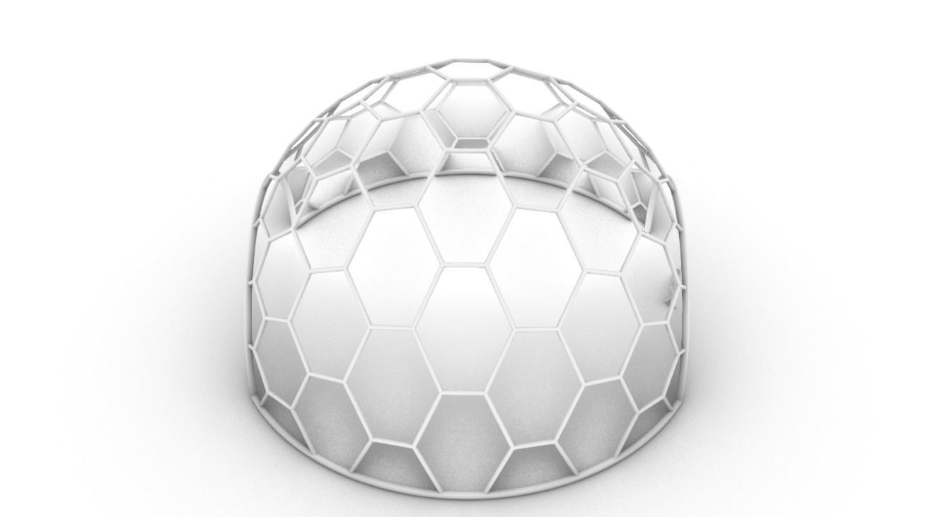 Hexagonal Dome structure Geodesic Like Wireframe Design V2 3D model_77