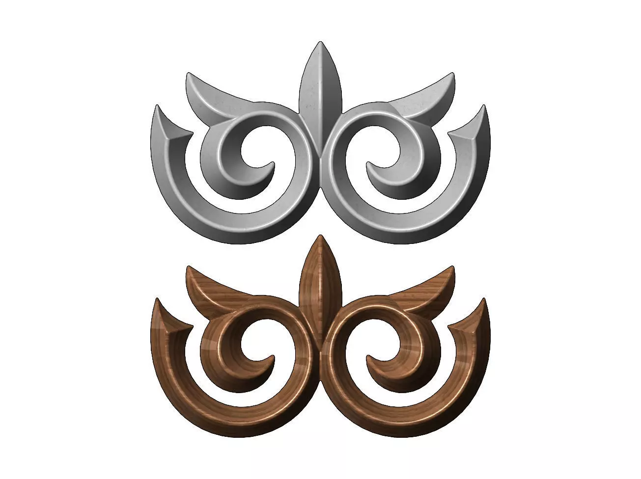 Floral decoration onlay and relief 3D print model