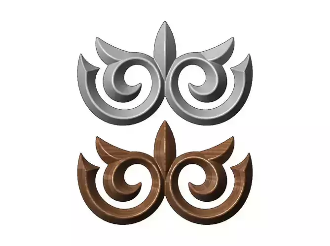 Floral decoration onlay and relief 3D print model
