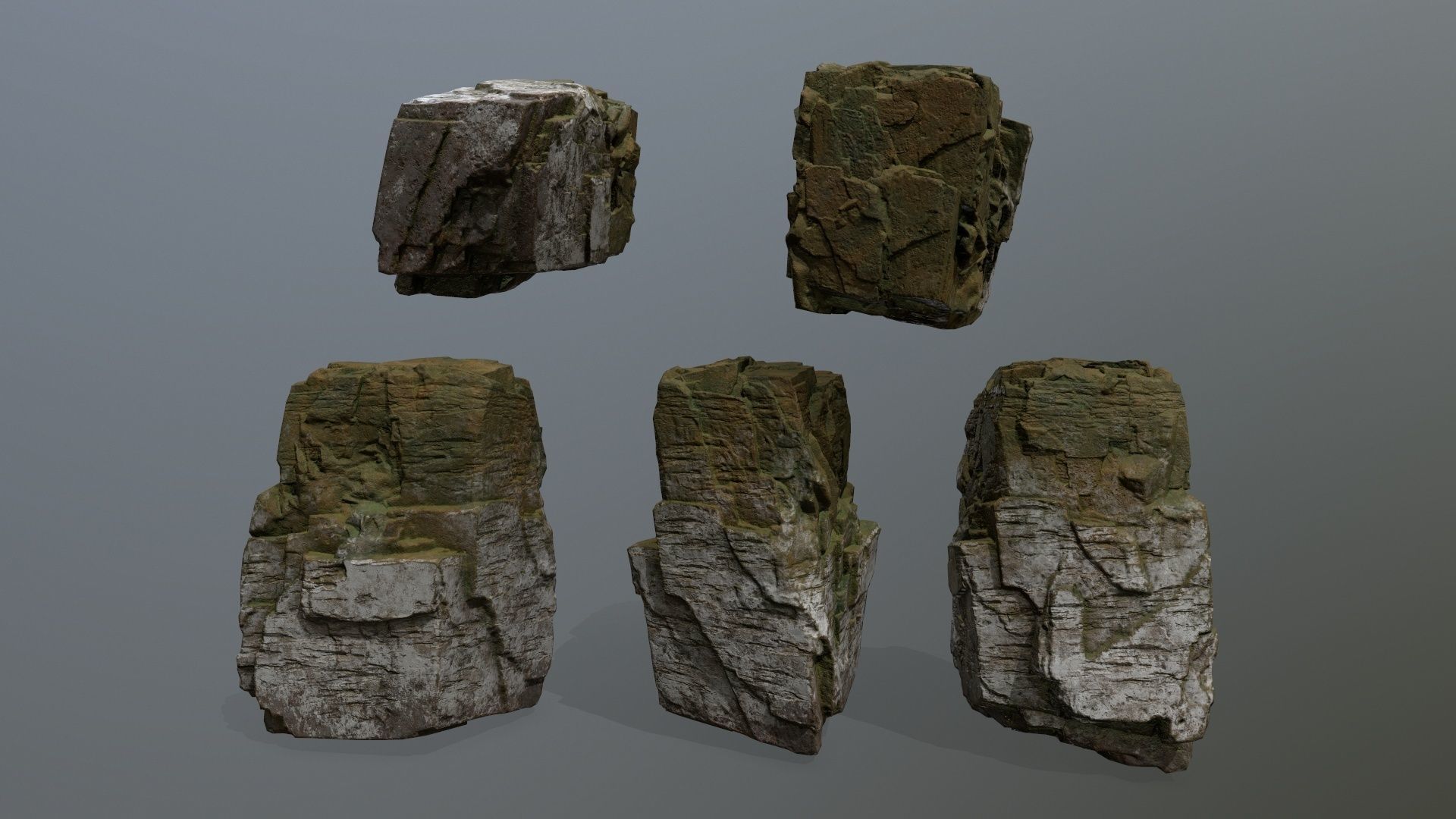 rock set mountain of rocks Low-poly 3D model_6