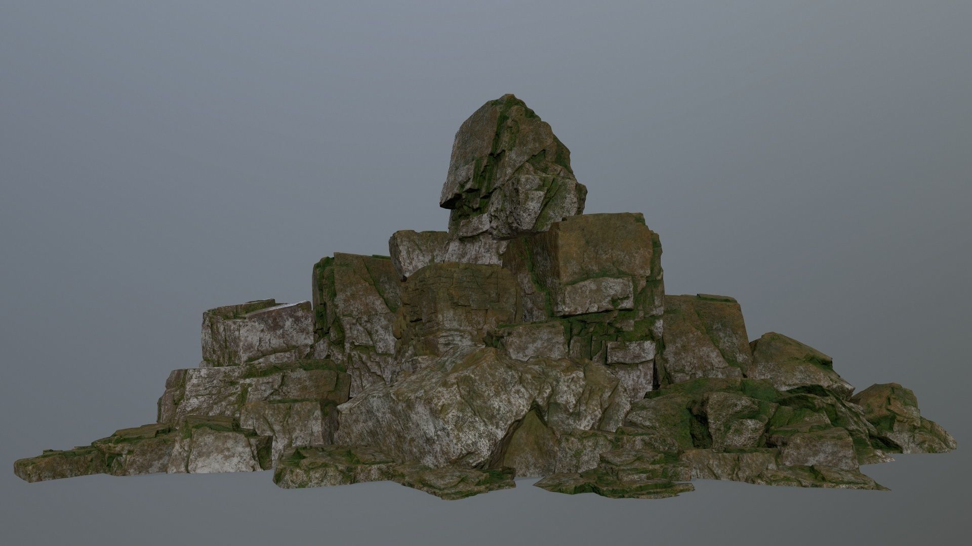 rock set mountain of rocks Low-poly 3D model_1