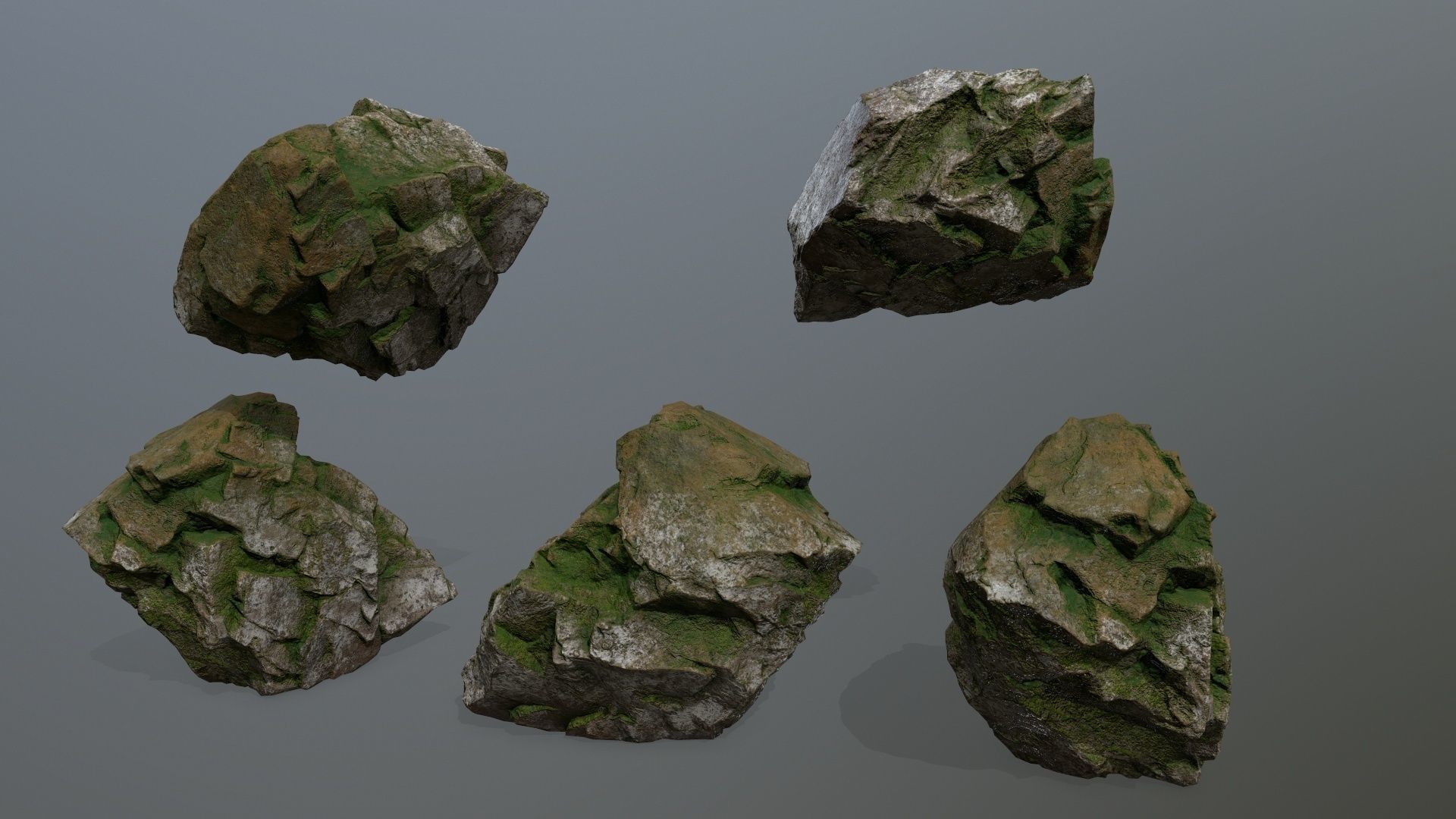 rock set mountain of rocks Low-poly 3D model_3