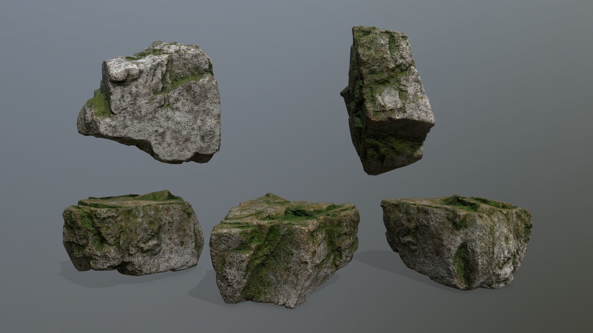 rock set mountain of rocks Low-poly 3D model_5