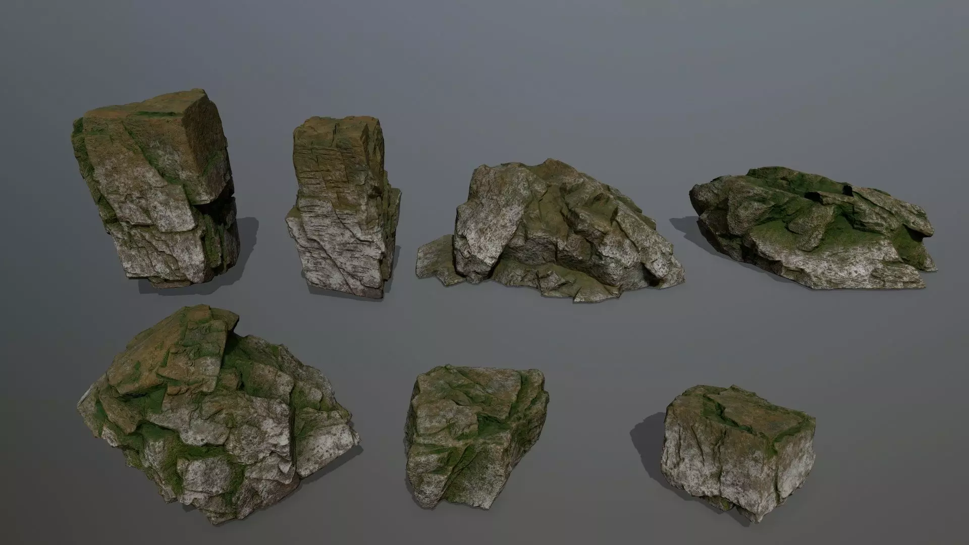 rock set mountain of rocks Low-poly 3D model_0