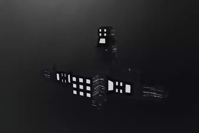 LowPoly spacecraft building