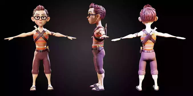 Stylized Character Boy - Blender Cycles And Eevee - Clark