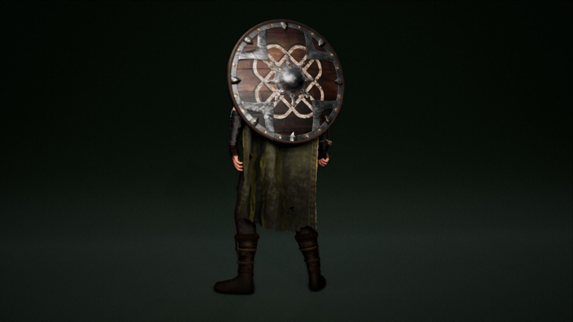 Viking warrior Low-poly 3D model_13