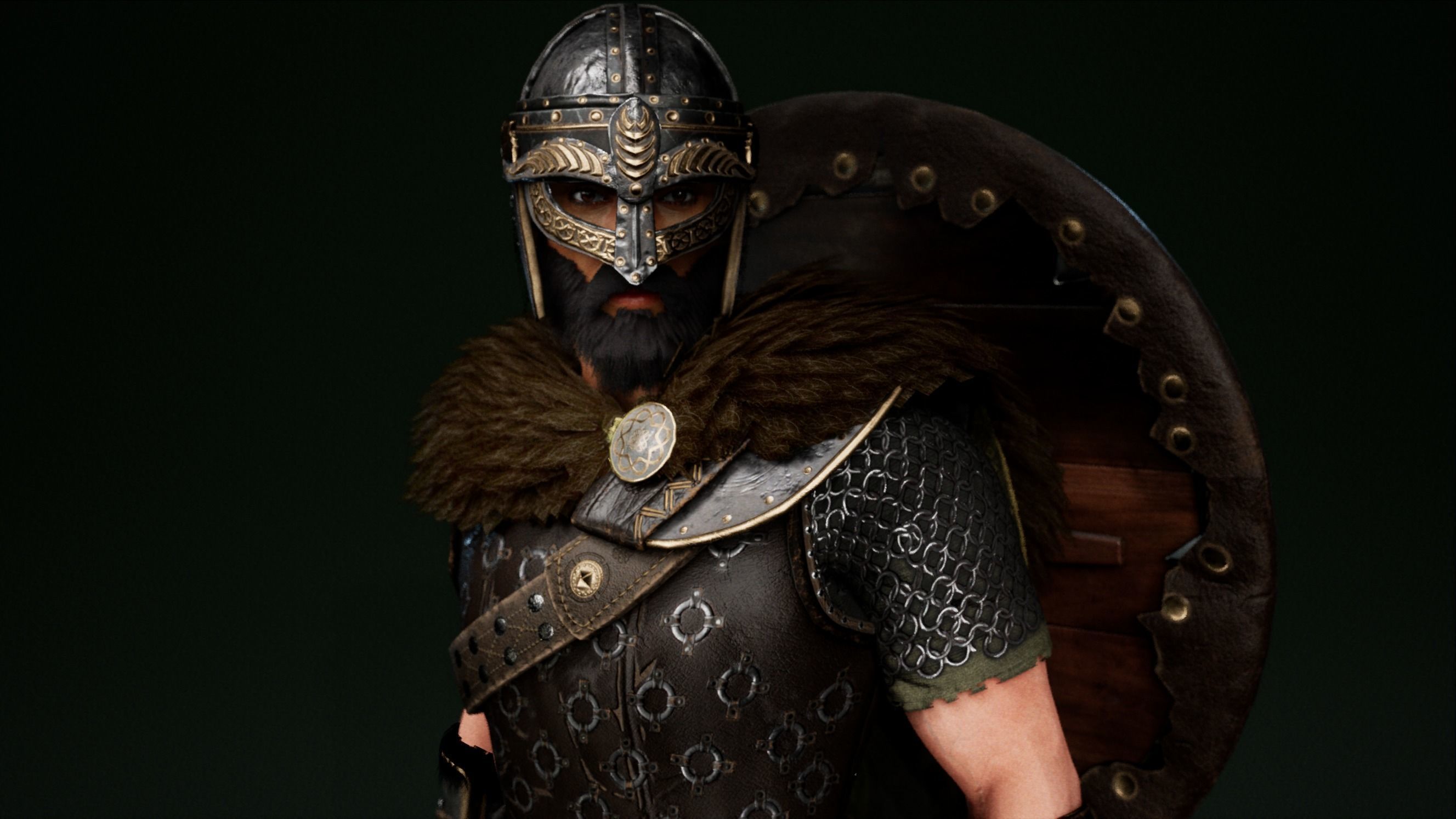 Viking warrior Low-poly 3D model_3