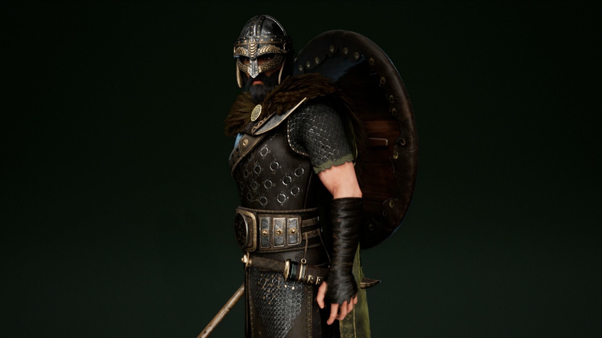 Viking warrior Low-poly 3D model_6