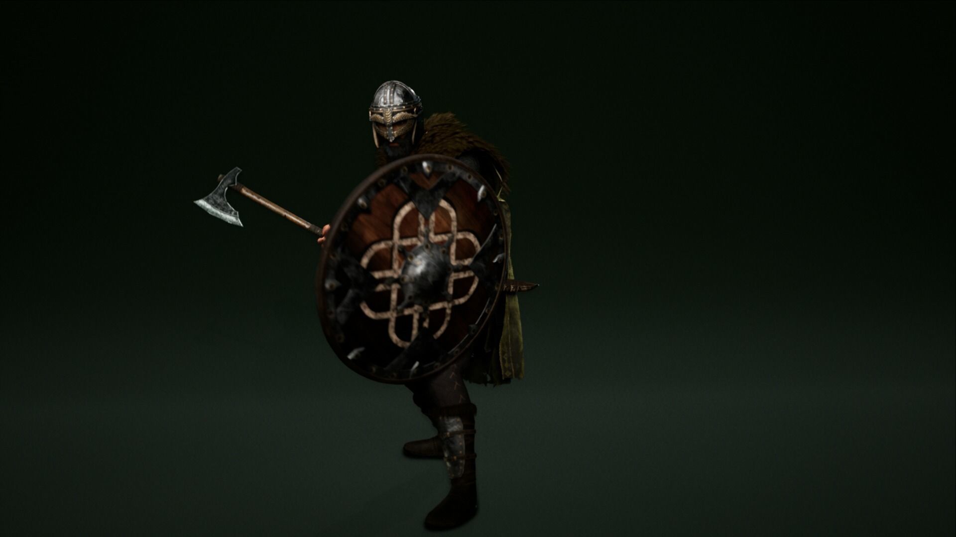 Viking warrior Low-poly 3D model_11