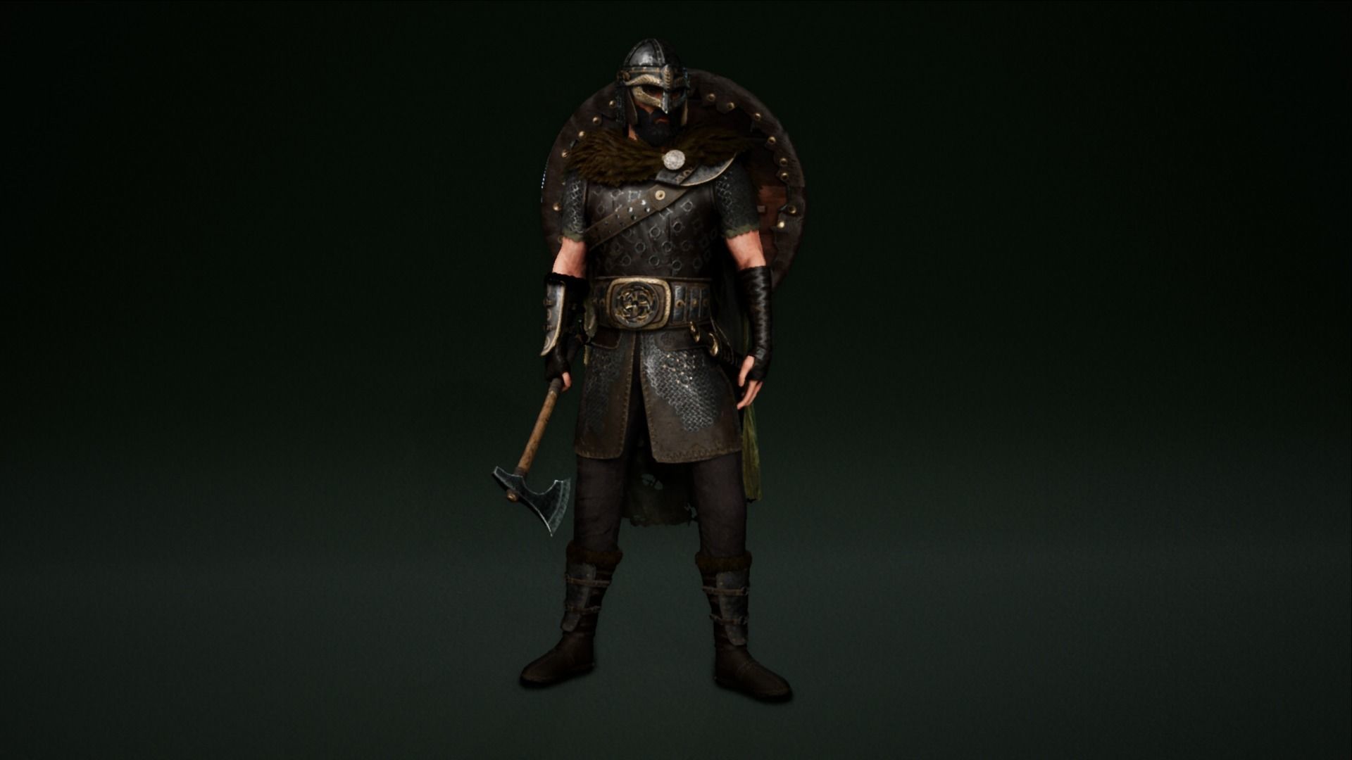 Viking warrior Low-poly 3D model_5