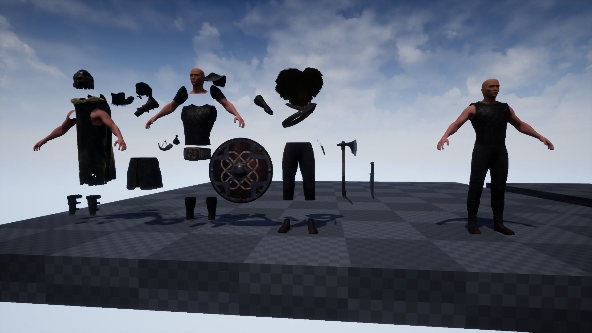 Viking warrior Low-poly 3D model_15