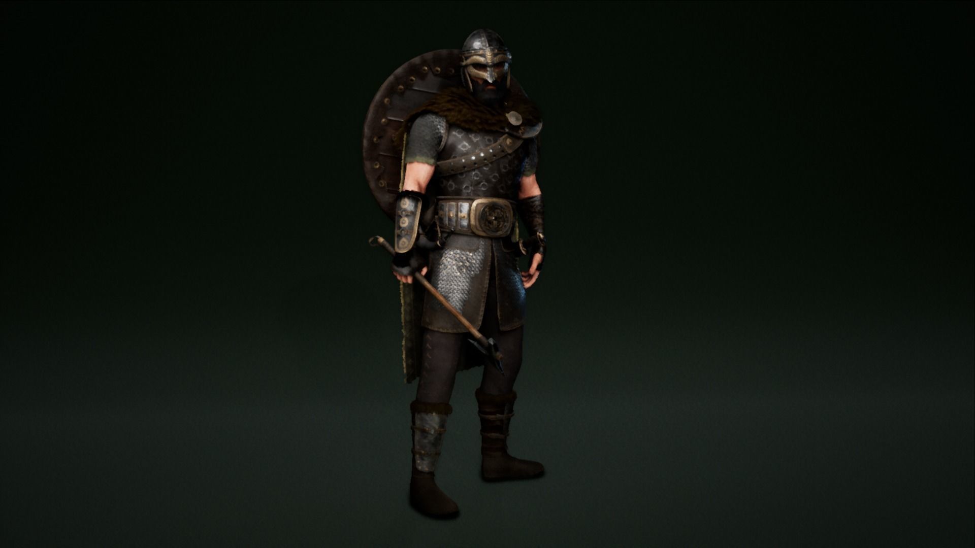 Viking warrior Low-poly 3D model_10