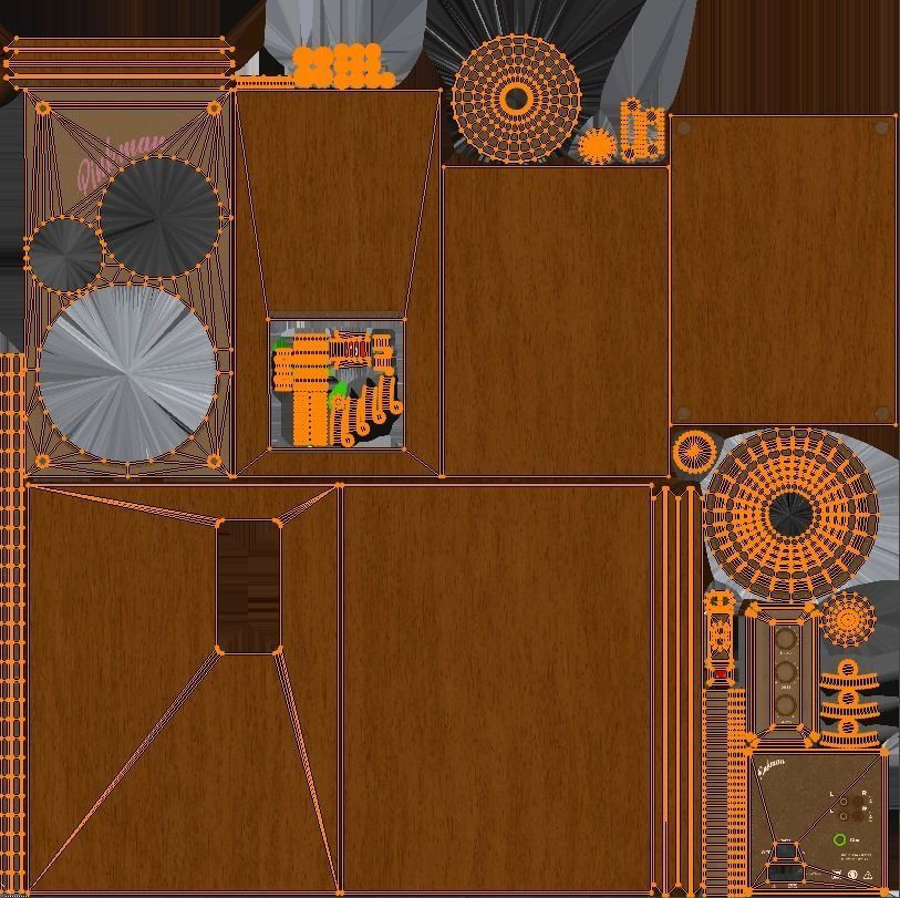 Speakers Game-Ready PBR speaker Low-poly 3D model_9