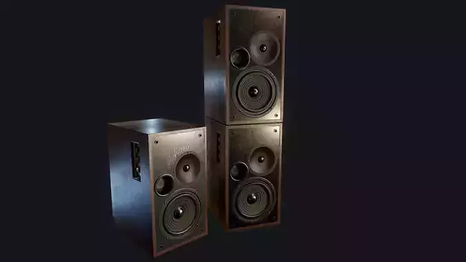 Speakers Game-Ready PBR speaker Low-poly 3D model
