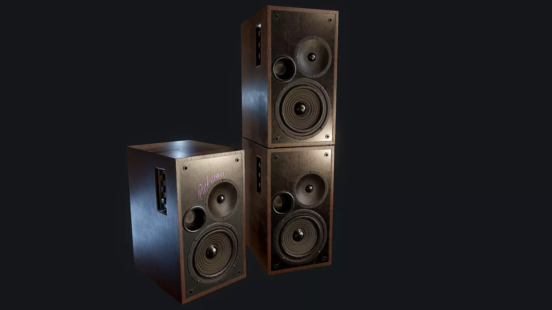 Speakers Game-Ready PBR speaker Low-poly 3D model_0