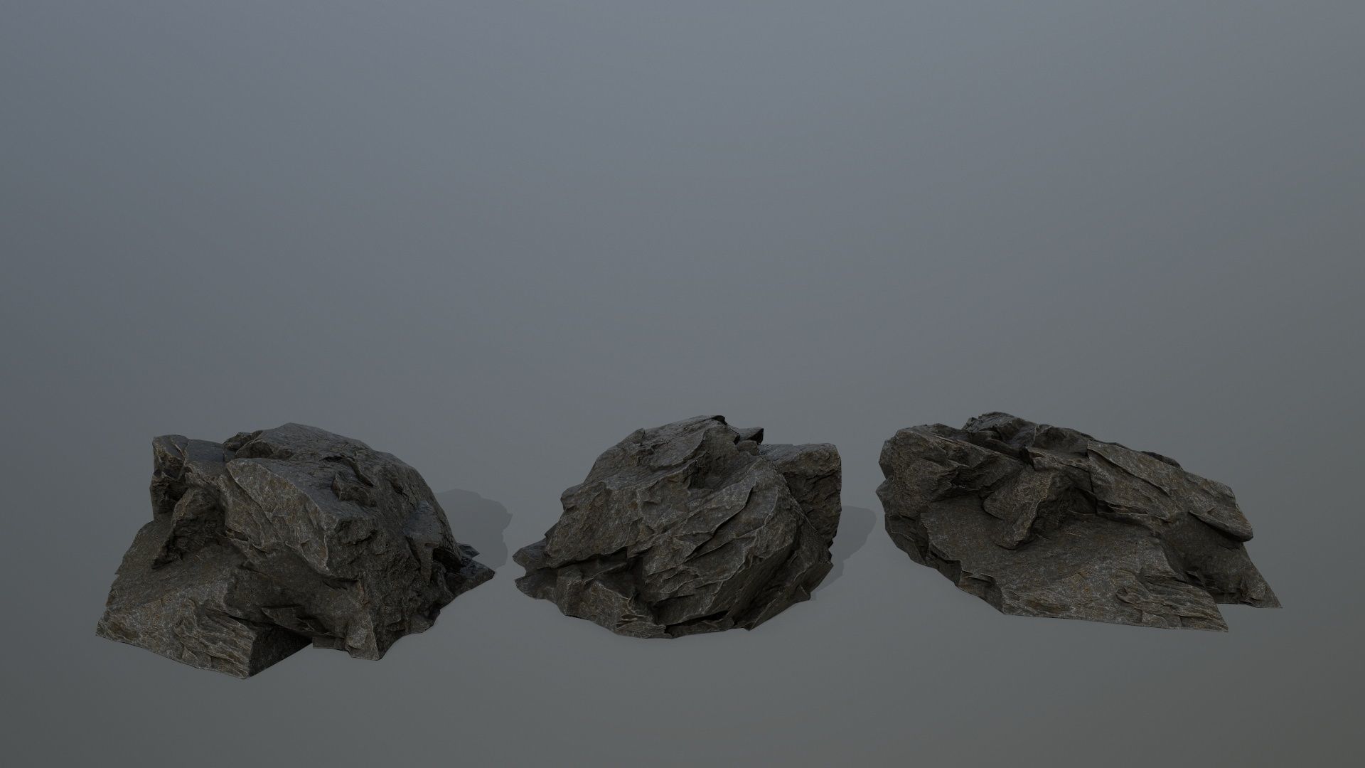 cliff rock set  Low-poly 3D model_15