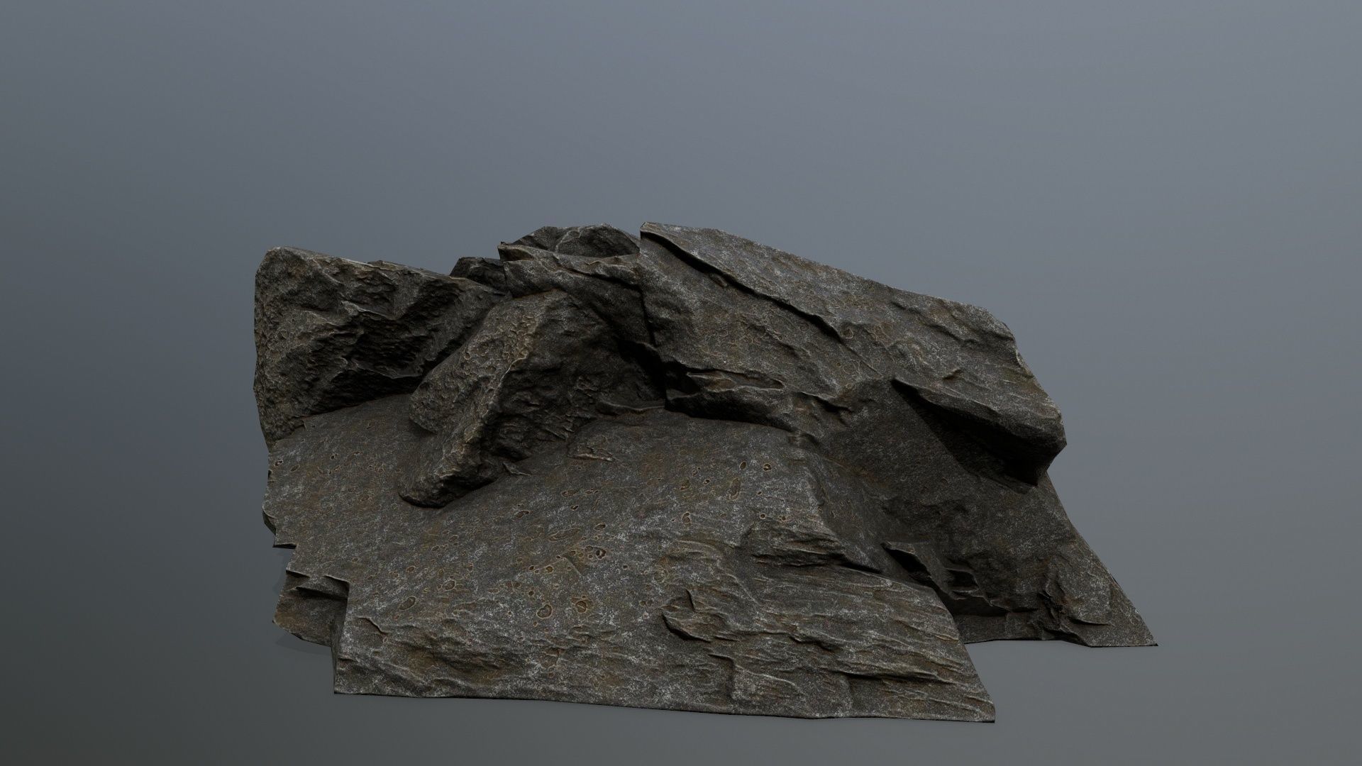 cliff rock set  Low-poly 3D model_4