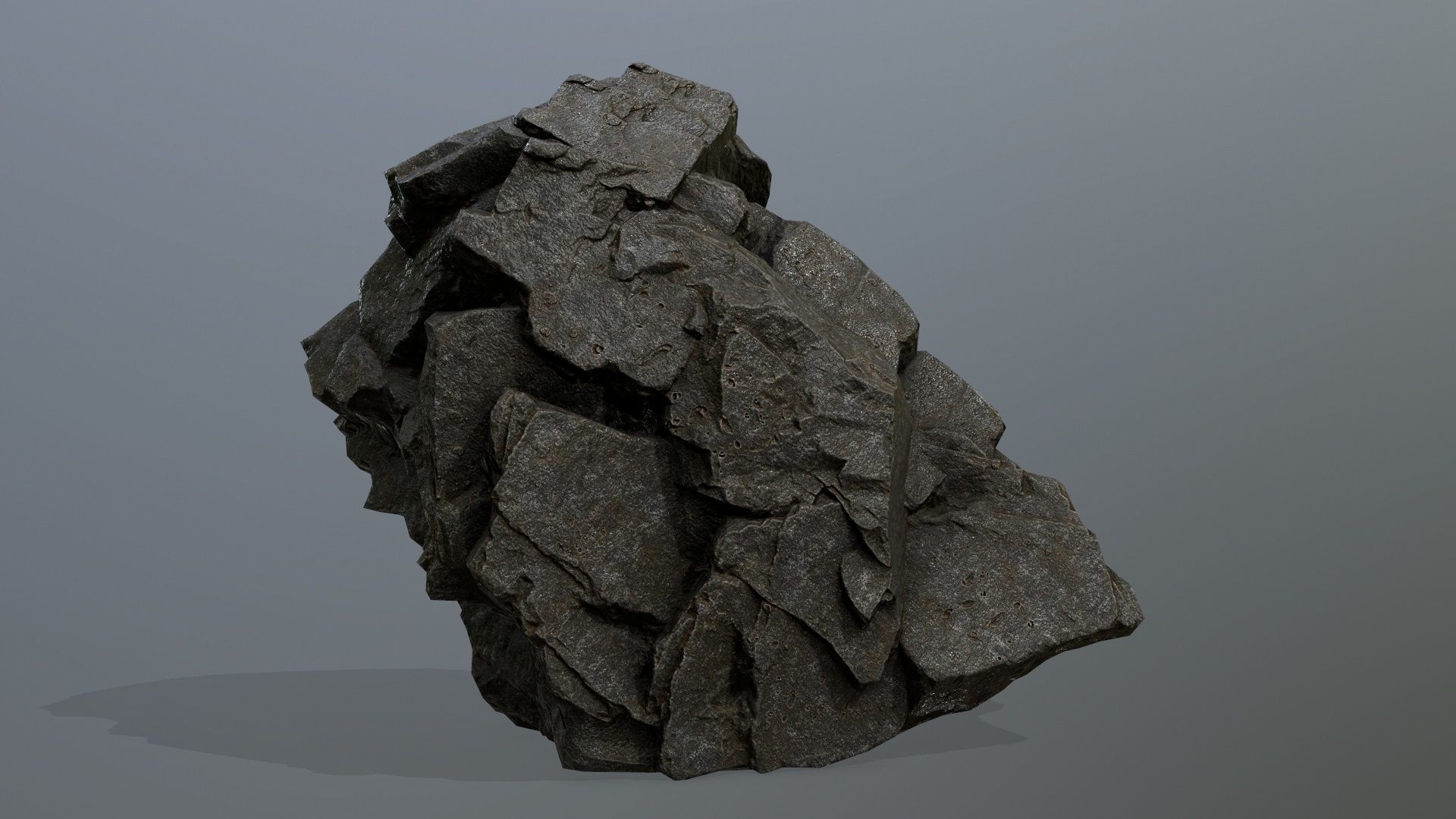 cliff rock set  Low-poly 3D model_2