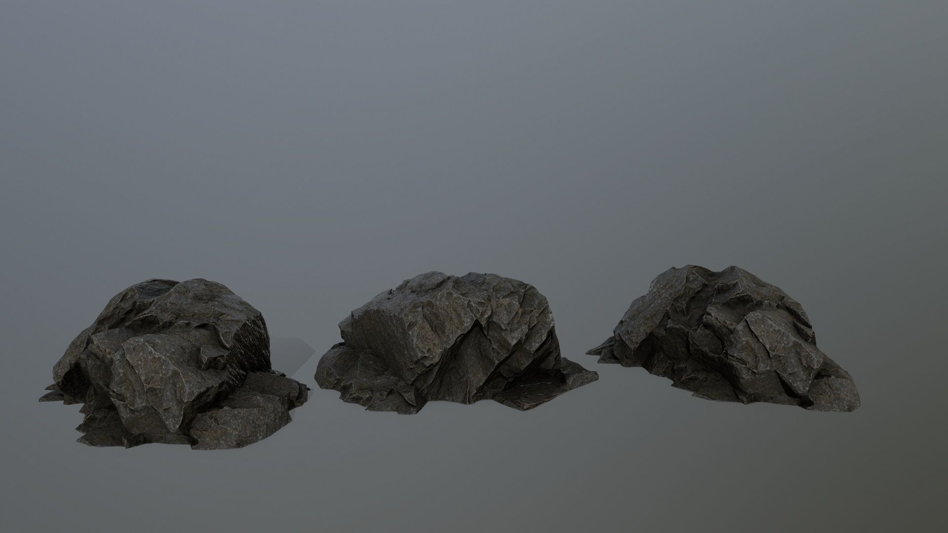 cliff rock set  Low-poly 3D model_14
