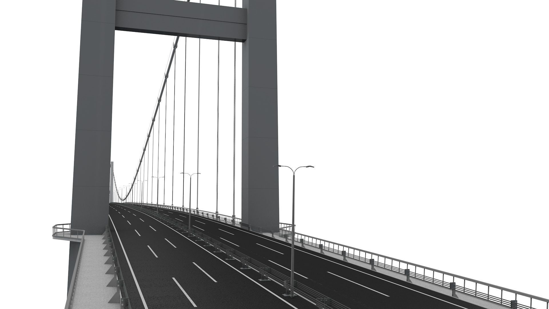 Bosphorus Suspension Bridge 3D model_8