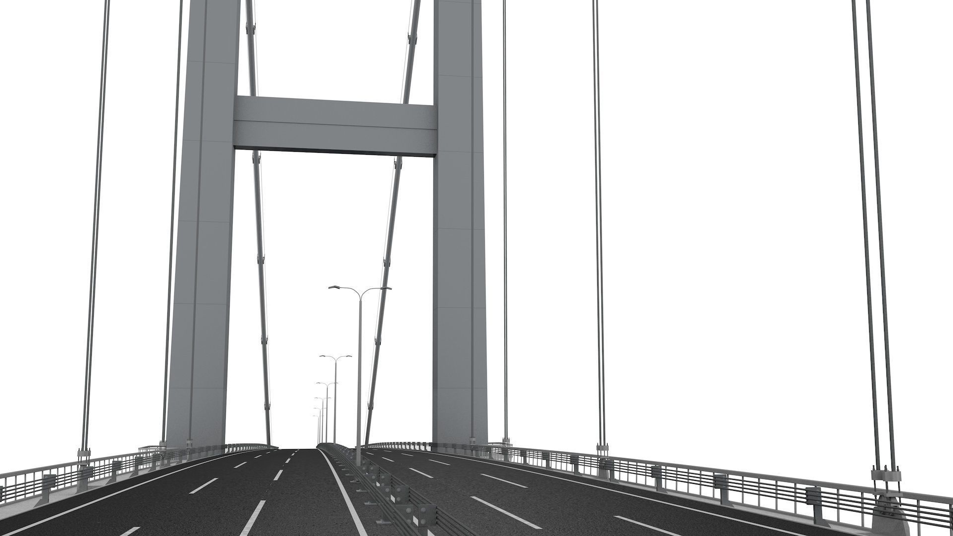 Bosphorus Suspension Bridge 3D model_22