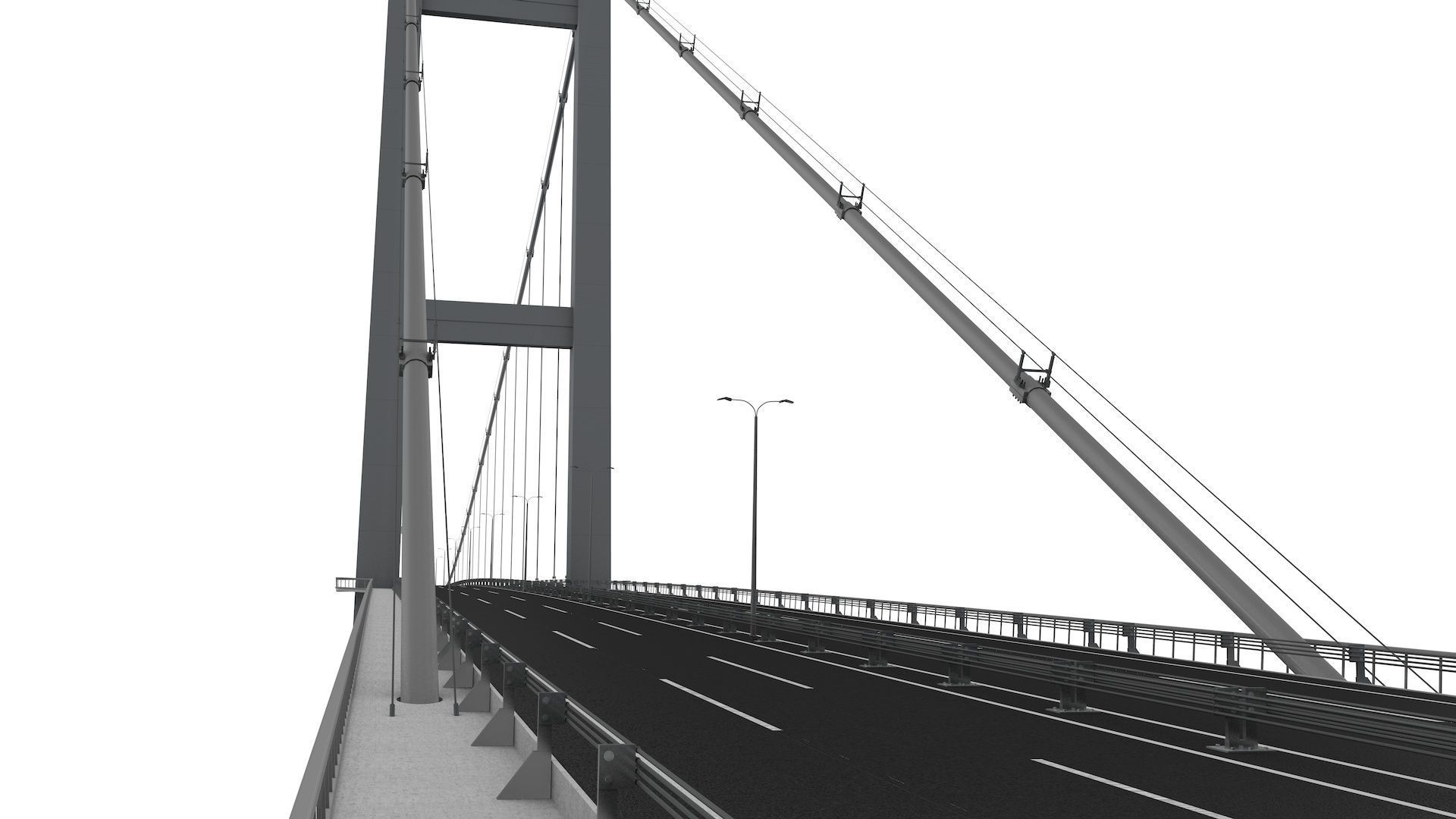 Bosphorus Suspension Bridge 3D model_6