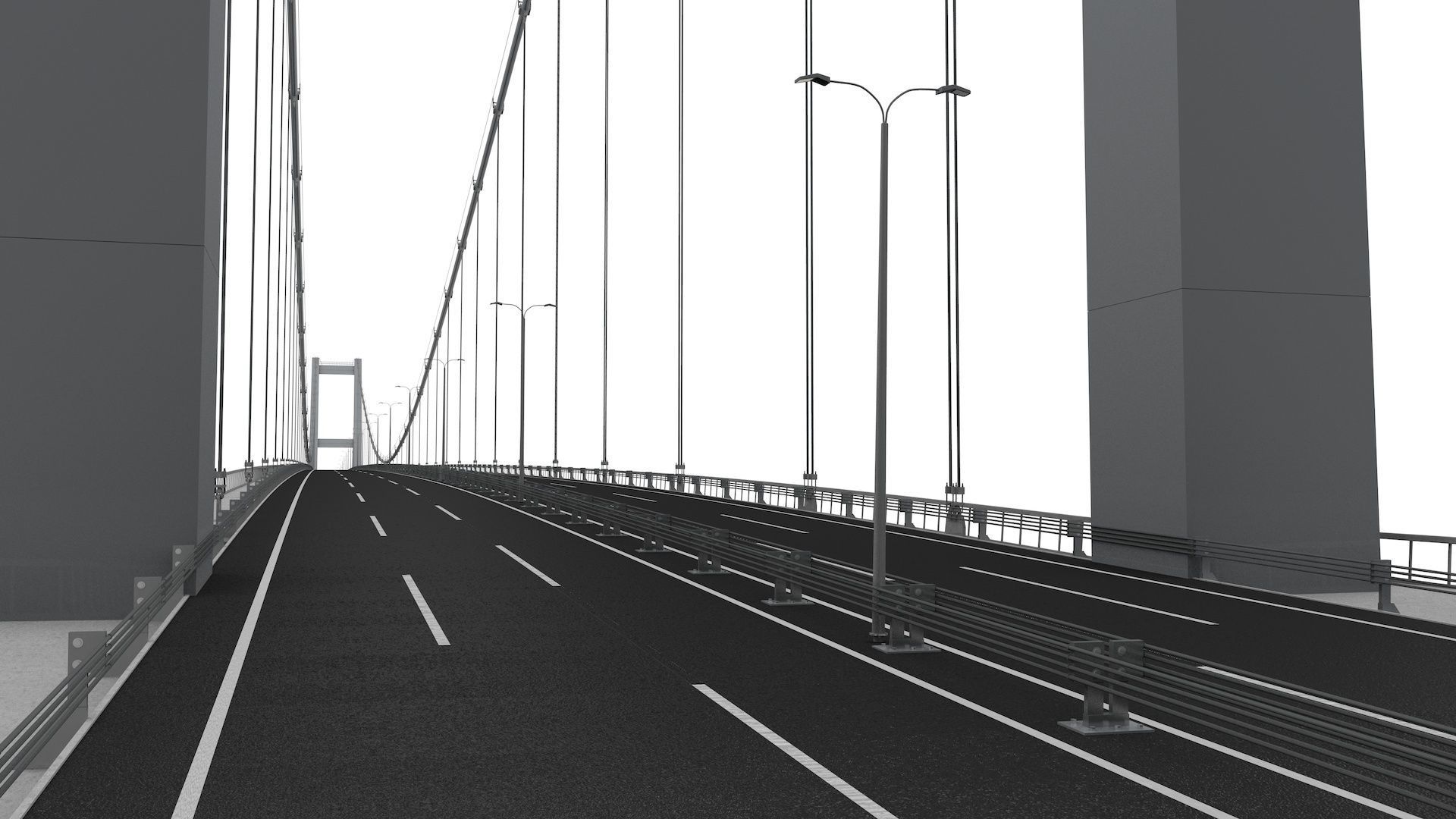 Bosphorus Suspension Bridge 3D model_12